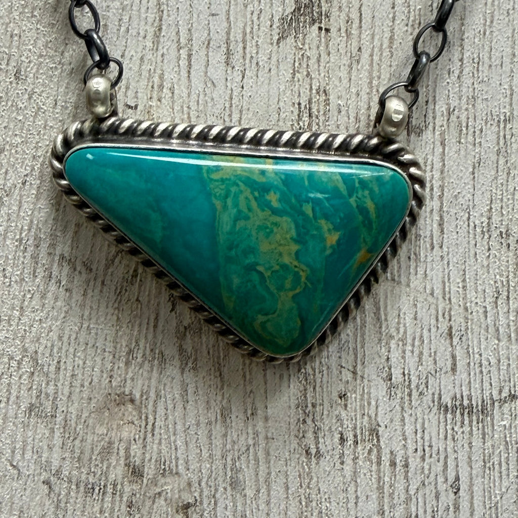 Unique Kingman Turquoise Sterling Silver Necklace - Country Lace Boutique