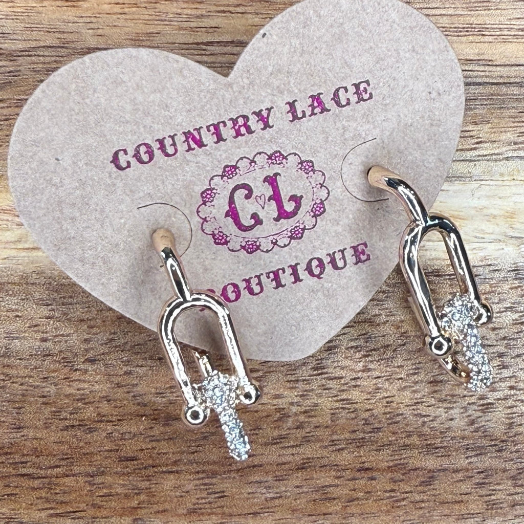 Unique Sparkly Gold Fashion Earrings - Country Lace Boutique