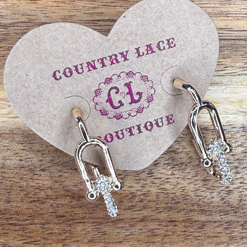 Unique Sparkly Gold Fashion Earrings - Country Lace Boutique