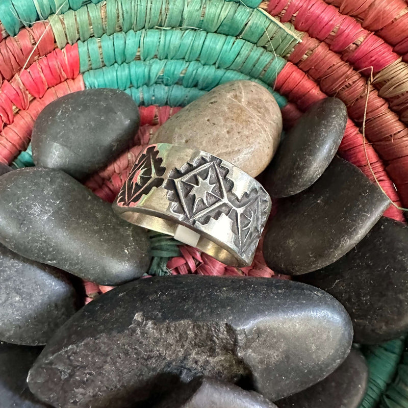 Unisex Thick Detailed Sterling Silver Sterling Silver Ring - Country Lace Boutique