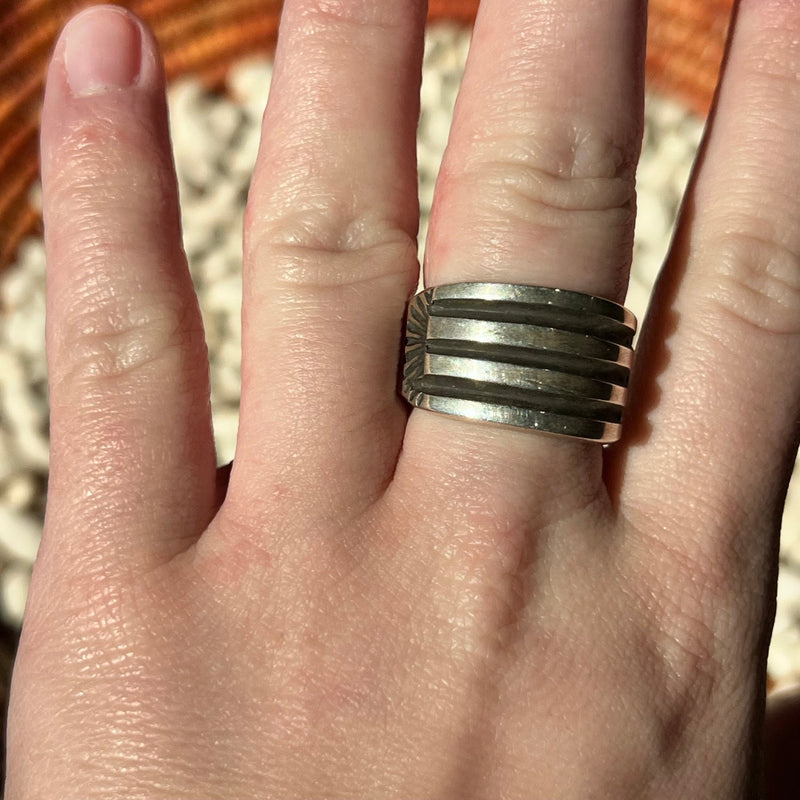 Unisex Thick Sterling Silver Sterling Silver Ring - Country Lace Boutique