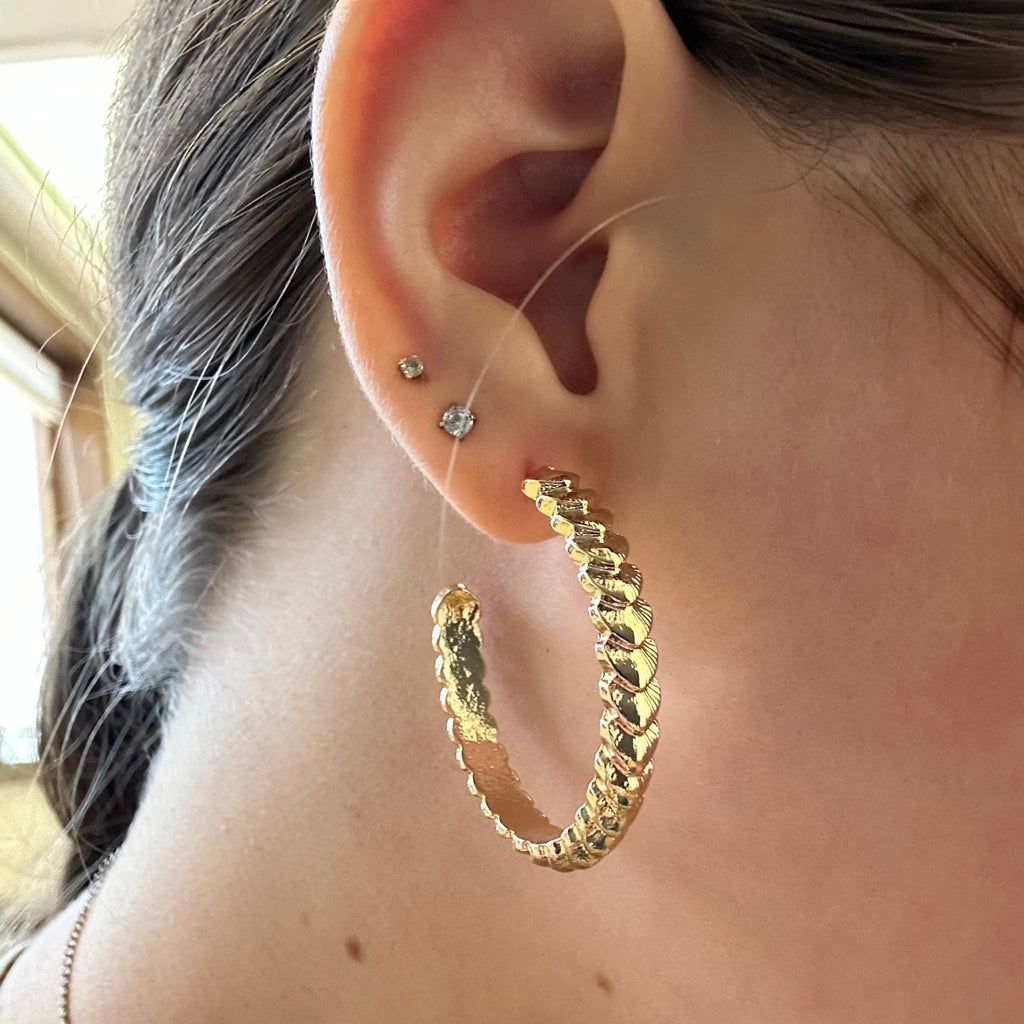 Very Basic Gold Hoop Fashion Earrings - Country Lace Boutique
