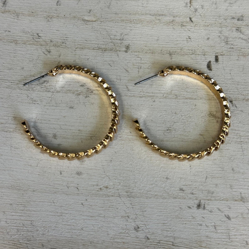 Very Basic Gold Hoop Fashion Earrings - Country Lace Boutique