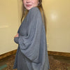 Waffle Charcoal Grey Long Sleeve Dolman Cardigan - Country Lace Boutique