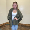 Waffle Dark Olive Green Long Sleeve Dolman Cardigan - Country Lace Boutique