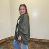 Waffle Dark Olive Green Long Sleeve Dolman Cardigan - Country Lace Boutique