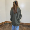 Waffle Dark Olive Green Long Sleeve Dolman Cardigan - Country Lace Boutique