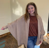 Waffle Tan Mocha Long Sleeve Dolman Cardigan - Country Lace Boutique