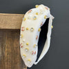 White Baseball Bling Head Band - Country Lace Boutique
