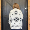 White & Black Aztec Southwestern Super Soft Sweater Cardigan - Country Lace Boutique