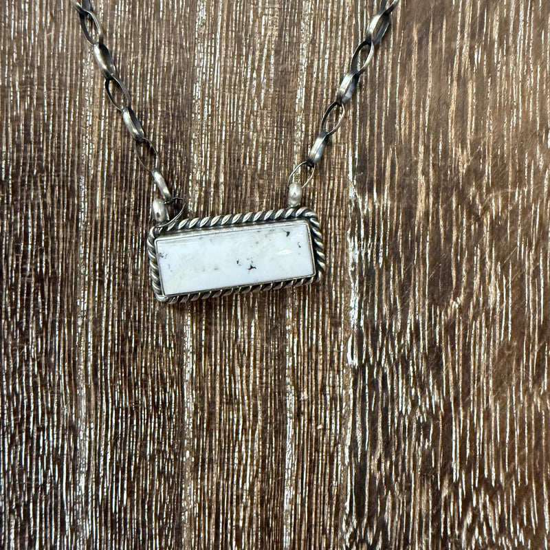 White Buffalo Bar Sterling Silver Sterling Silver Necklace - Country Lace Boutique