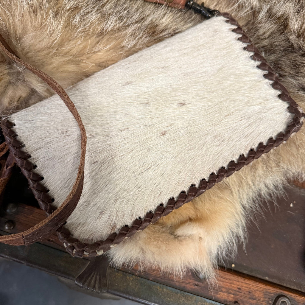 White Cowhide Double Zip Leather Wallet Purse - Country Lace Boutique