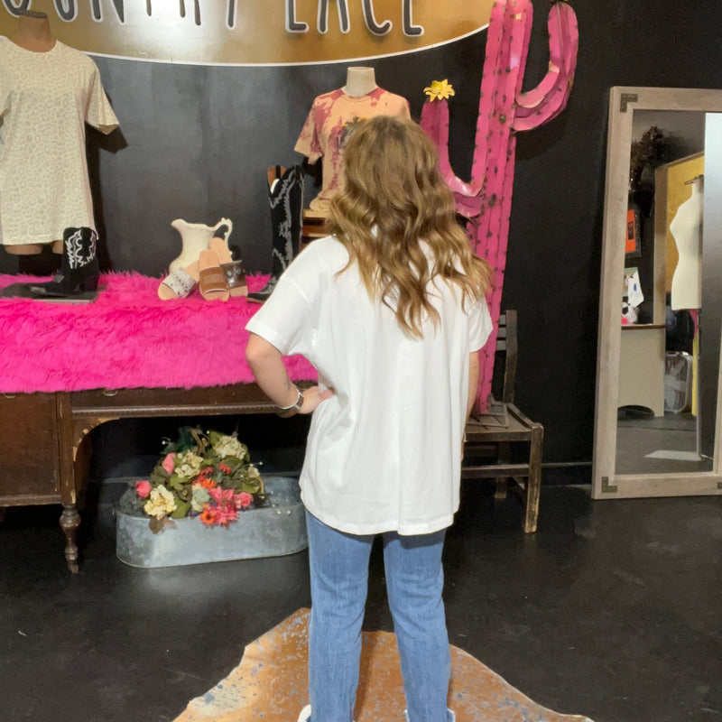 White Hi Lo T Shirt - Country Lace Boutique