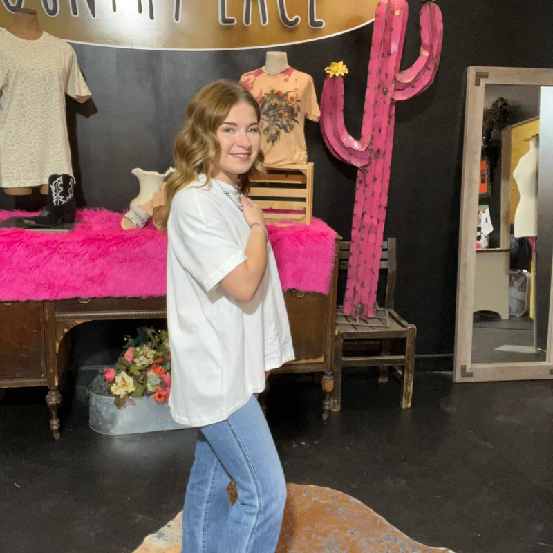 White Hi Lo T Shirt - Country Lace Boutique