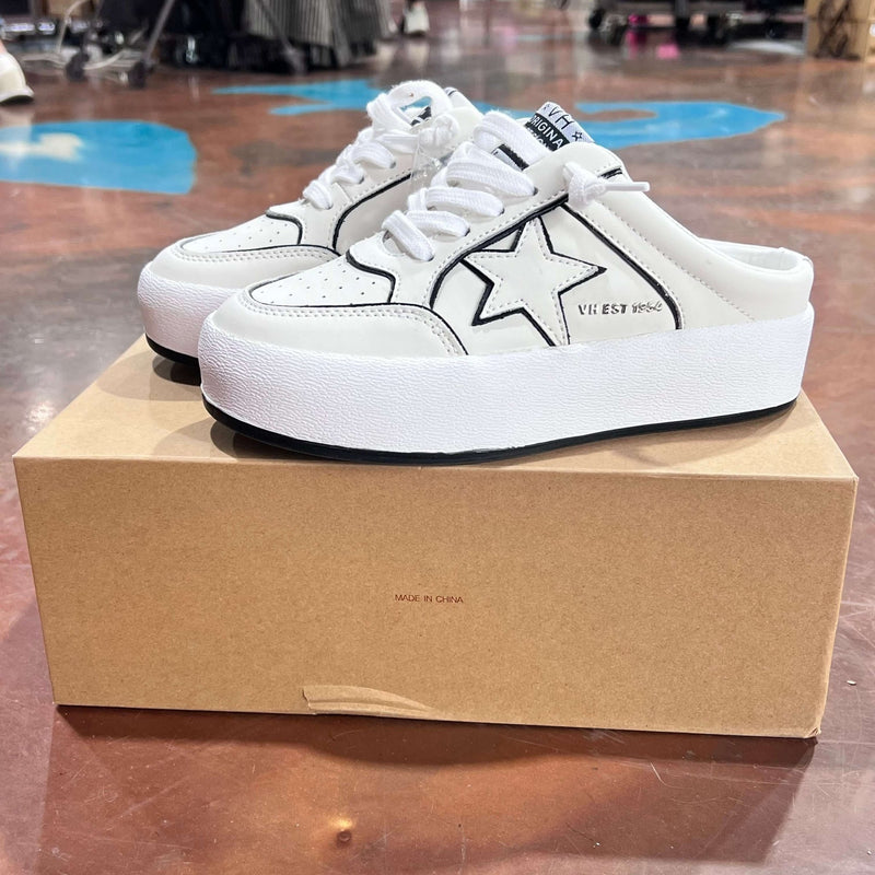 White Mule Vintage Havana Val 6 Tennis Silver Shoe - Country Lace Boutique