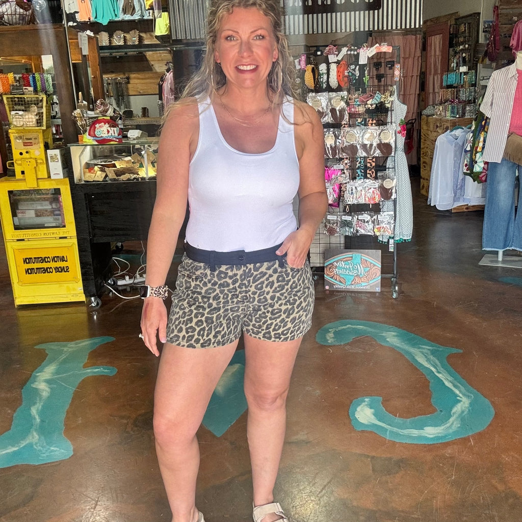 White Ribbed Tank Top with Built in Bra - Country Lace Boutique