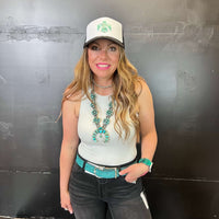 White Silver Bodysuit with Built In Bra Tank Top - Country Lace Boutique