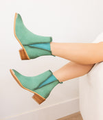 Wylie Suede Ankle Boot in Teal