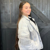Yall Fly Chrome Gray w/ Fringe Crop Jacket - Country Lace Boutique