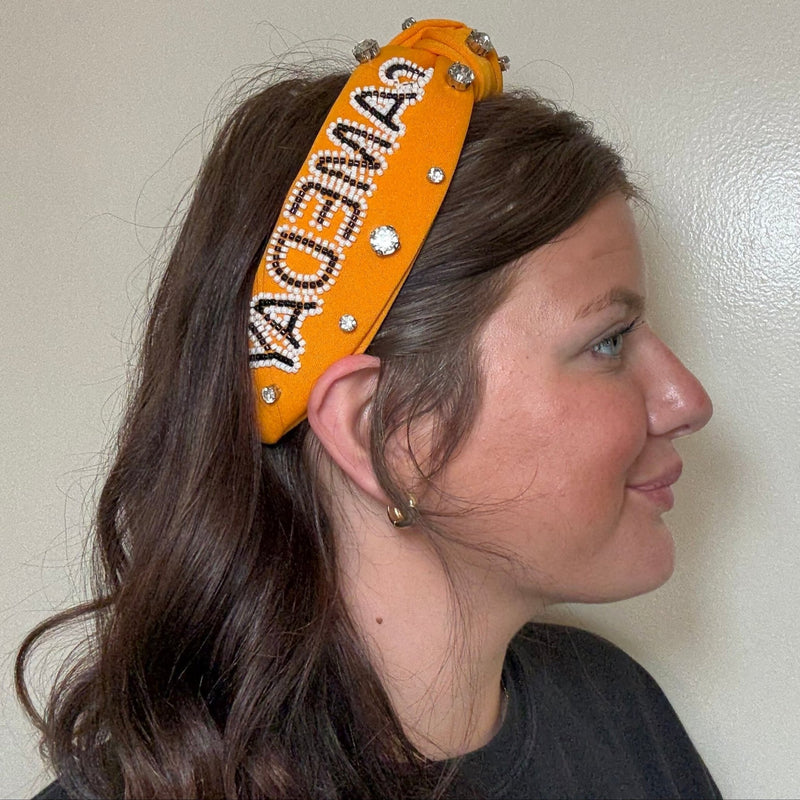 Yellow Black & White Gameday Headband - Country Lace Boutique