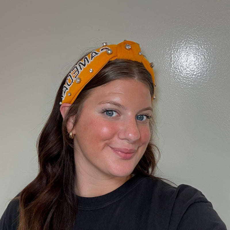 Yellow Black & White Gameday Headband - Country Lace Boutique