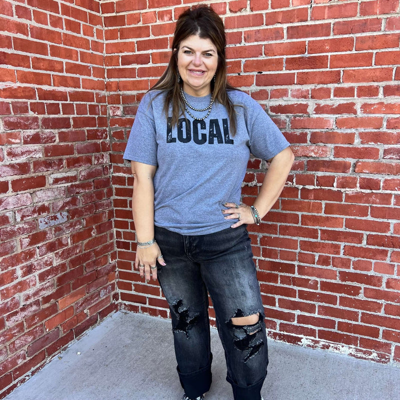 Youth Athletic Grey Local Crew Neck T-shirt - Country Lace Boutique