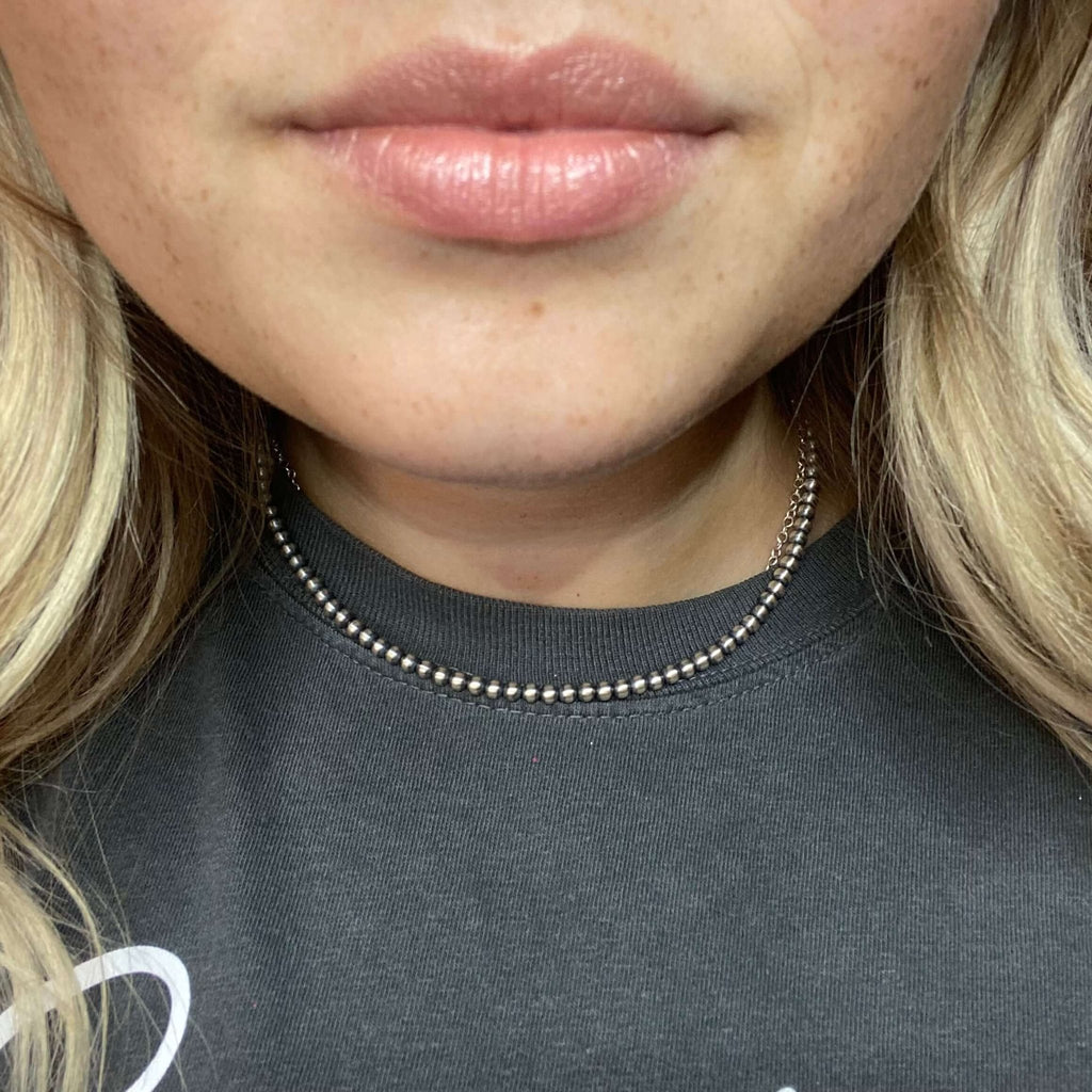 16 inch 4mm Sterling Silver Navajo Pearl necklace - Country Lace Boutique