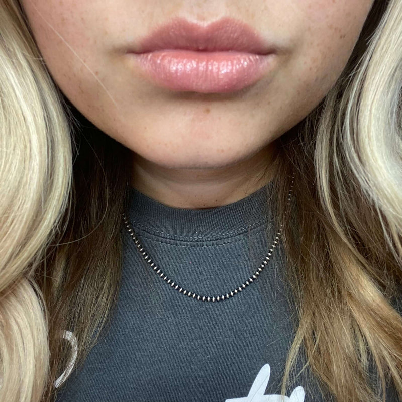 18 inch 3mm Sterling Silver Navajo Pearl Necklace - Country Lace Boutique