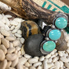 3 Stone Green Turquoise Long Genuine Ring
