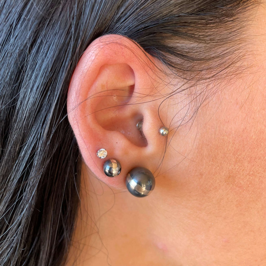 6mm Sterling Silver Navajo Pearl Stud Earring - Country Lace Boutique