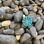 Turquoise Cluster Sterling Silver Ring