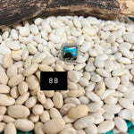 Turquoise, White Buffalo & Bronze Square Genuine Ring