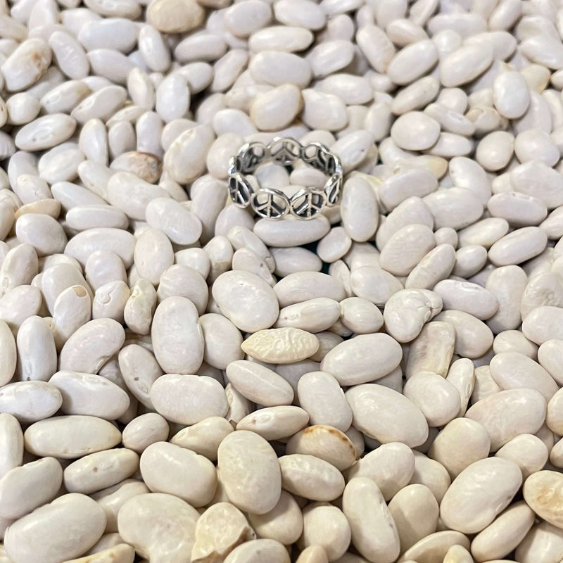 Peace Sign Sterling Silver Ring