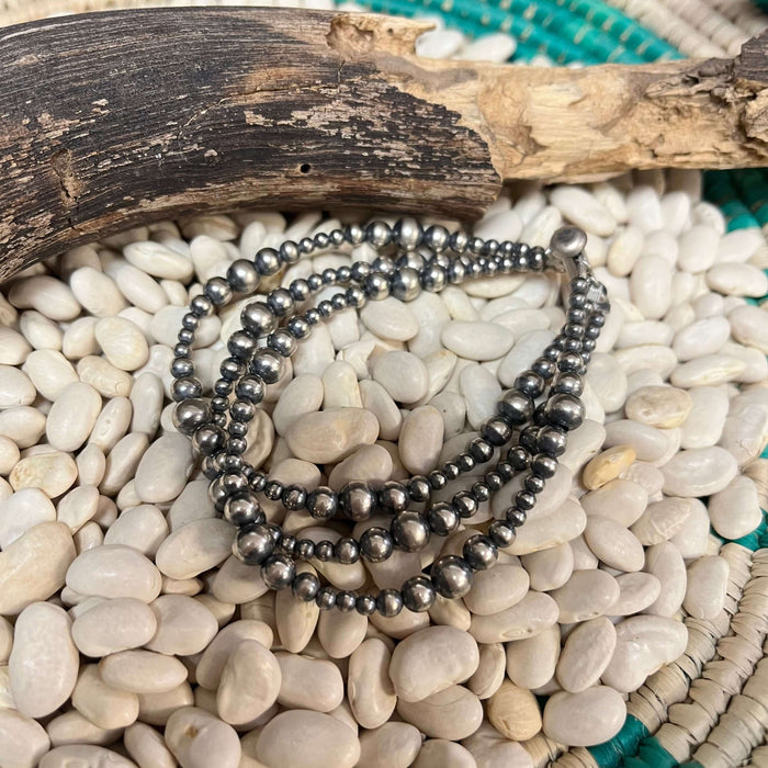 3 Strand Patterned 3,4,5 & 6mm Sterling Silver Bracelet