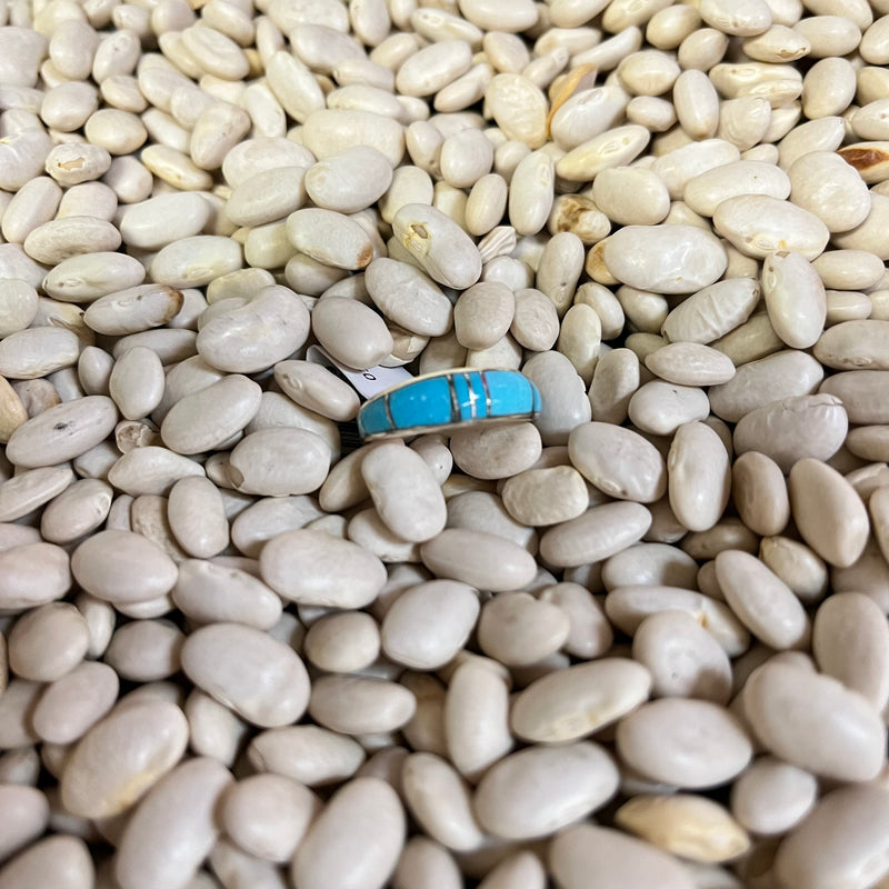 Fancy Turquoise Inlay Genuine Ring