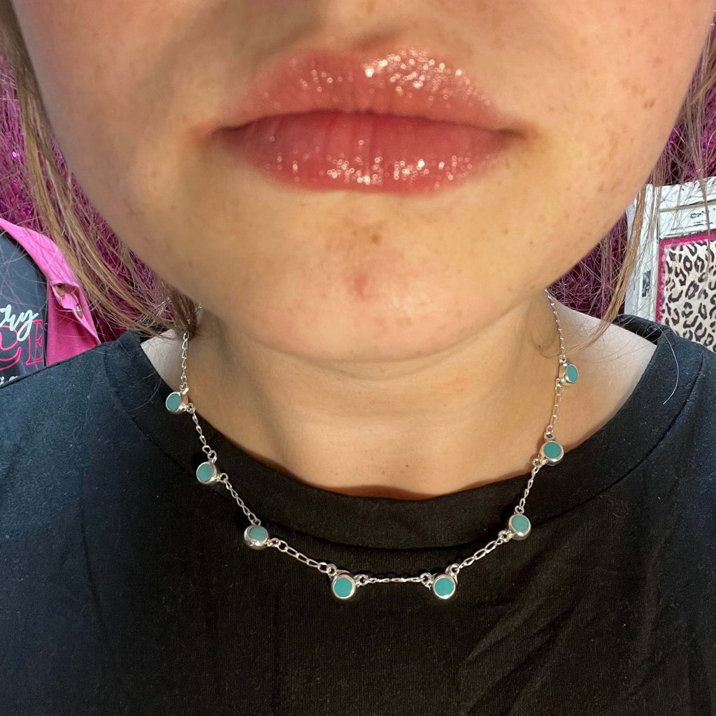 Dainty Kingman Turquoise Choker Genuine Necklace1