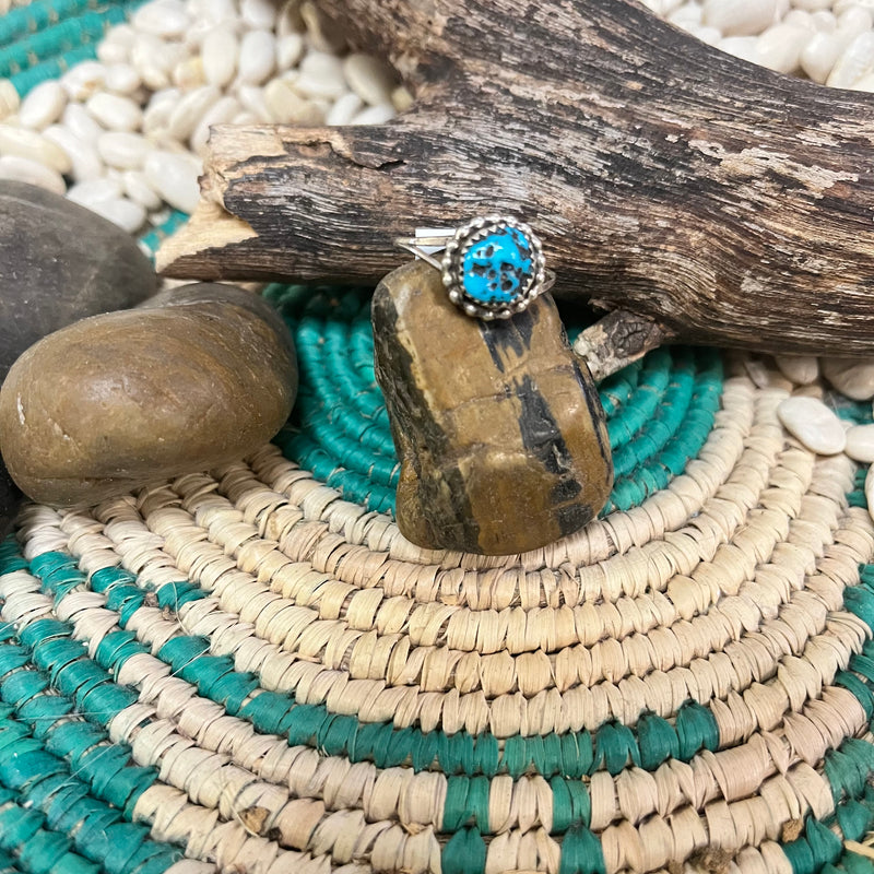 Little Single Stone Nugget Turquoise Genuine Ring