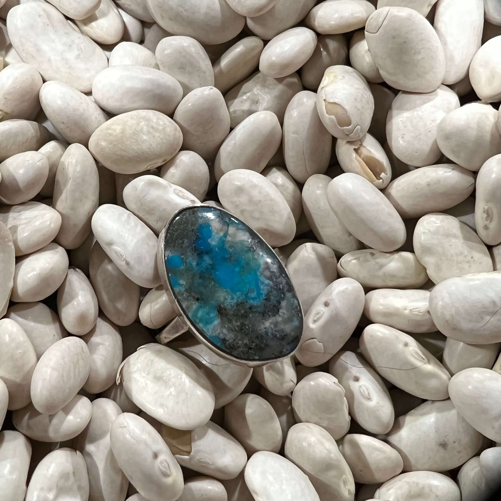 Funky Turquoise Shank Genuine Ring Size 5.5