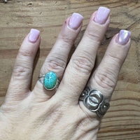 Green Turquoise Oval Genuine Ring78