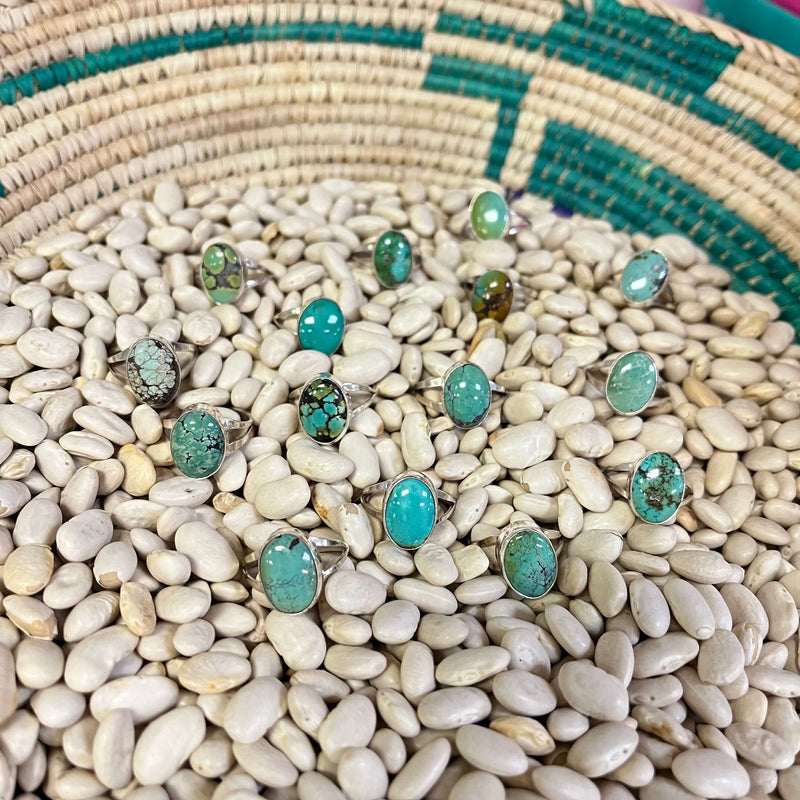 Green Turquoise Oval Genuine Ring99