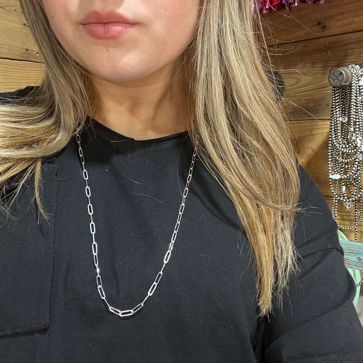 30 inch light Shiny Link Chain Sterling Silver Necklace
