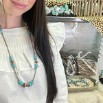31 inch Spiny, Turquoise Multistone Navajo Pearl Genuine Necklace