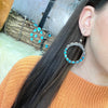 9 Stone Turquoise Hoop Genuine Earring - Country Lace Boutique
