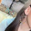 Orange Spiny Navajo Pearl Hoop and Blossom Genuine Earring