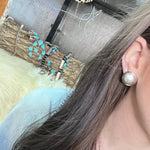 Flower Stamped Clip-On Marie Yazzie Genuine Earrings