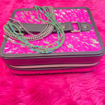 Pink Acidwash Tooled Jewelry Case - Country Lace Boutique