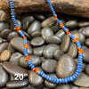 20 inch Lapis and Orange Spiny Genuine Necklace