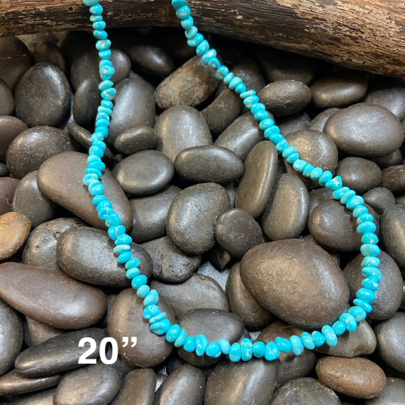 20 inch Turquoise Chip Genuine Necklace - Country Lace Boutique