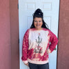 Red Bleached Cowboy Christmas Cactus Sweatshirt