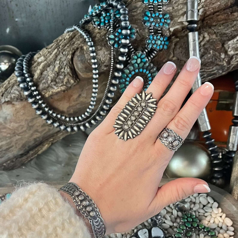 Starburst Genuine Sterling Silver Ring. - Country Lace Boutique1